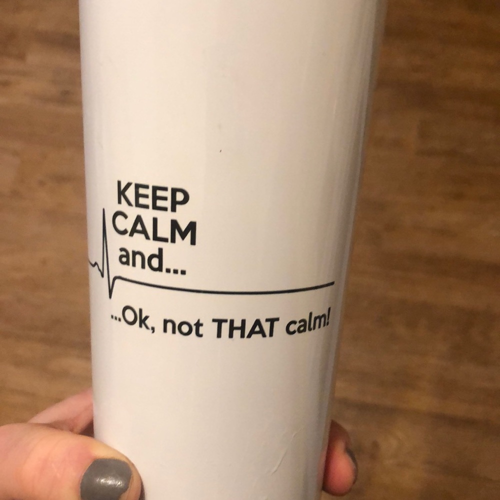 NWOT keep calm medical humor travel coffee mug